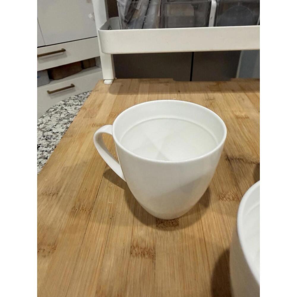 Mikasa Delray Modern White Bone China Coffee Mug Cup & Bowl Set Of 4 * - Picture 9 of 14
